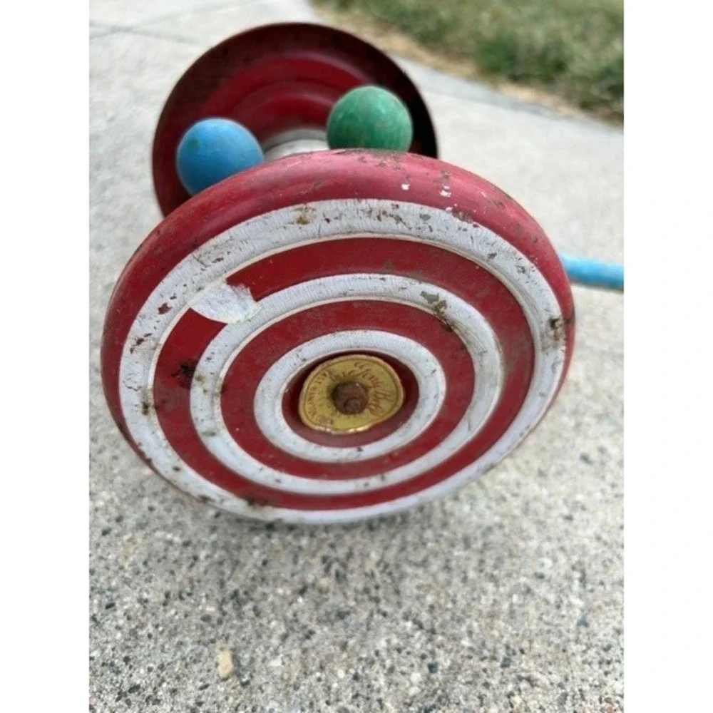 Vintage 1940's Push Pull Bell Toy